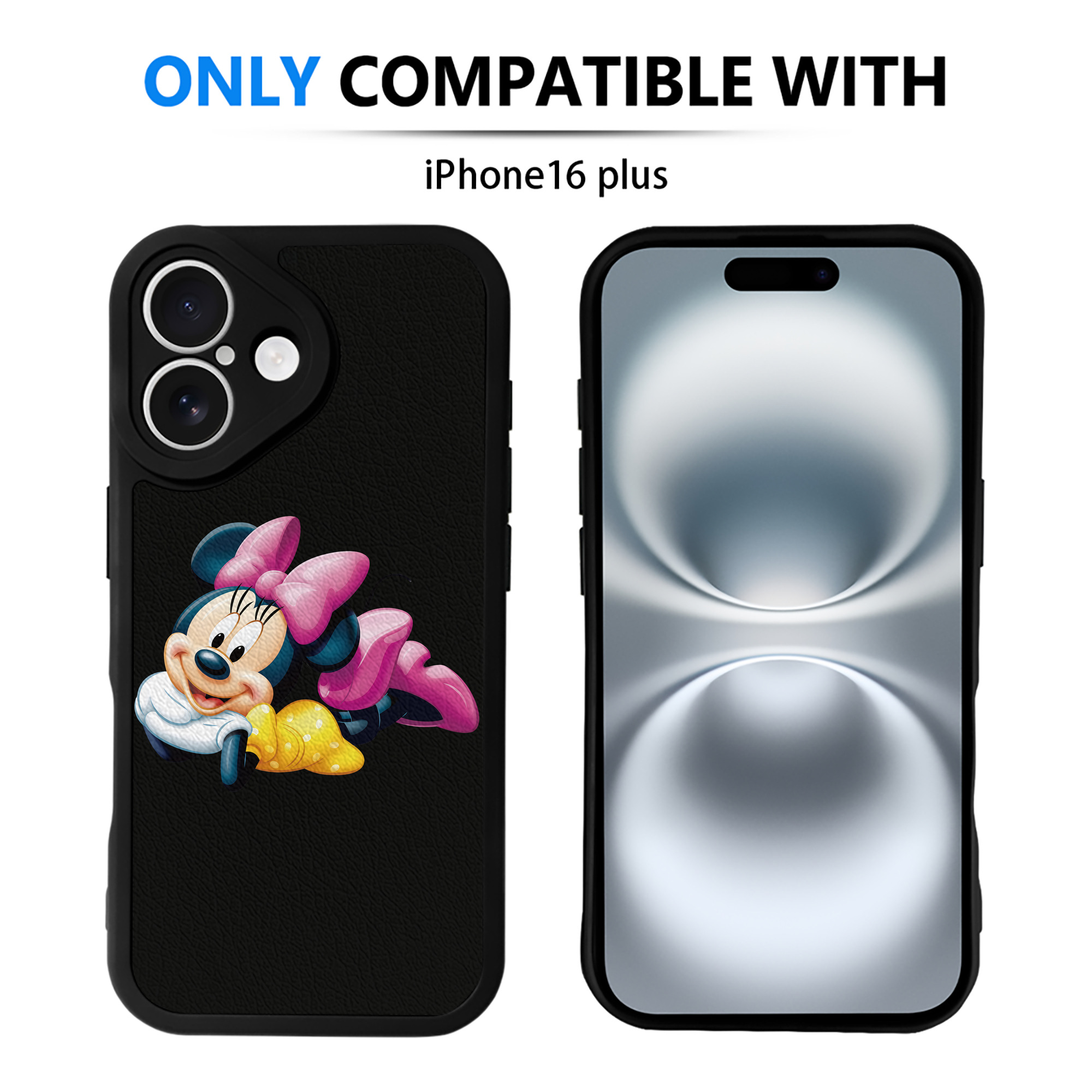 （画像用） ミッキーマウス Mickey Mouse 【iPhone 16シリーズ対応】シリコンスマホケース（レザー調） 材質：シリコン